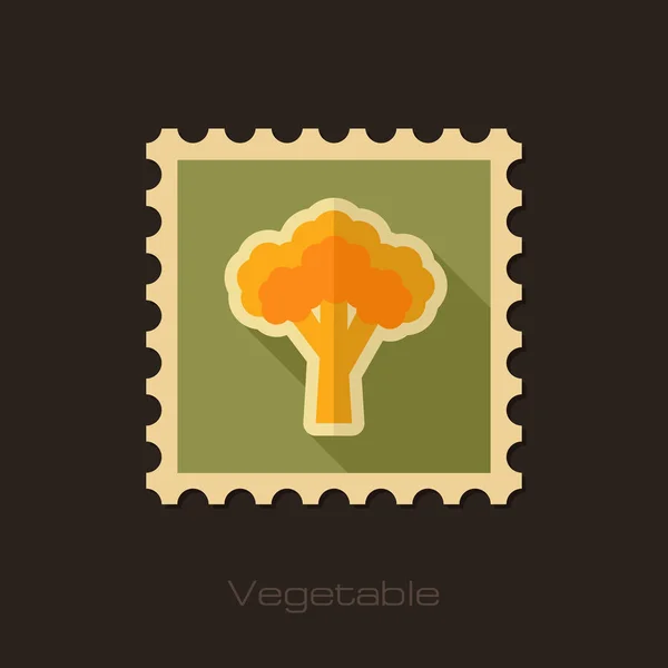 Timbre plat brocoli. Vecteur de légumes — Image vectorielle