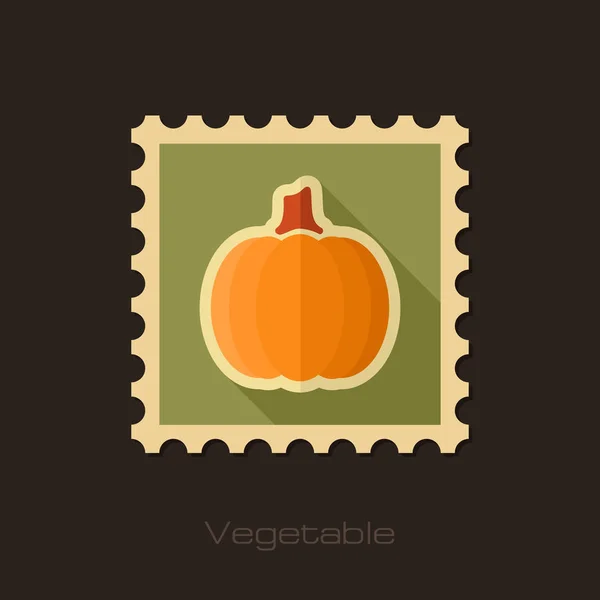 Pumpkin flat stamp. Vegetable vector — Stock Vector