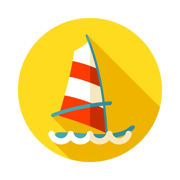 Tabla icono de Windsurf. Verano. Vacaciones — Vector de stock