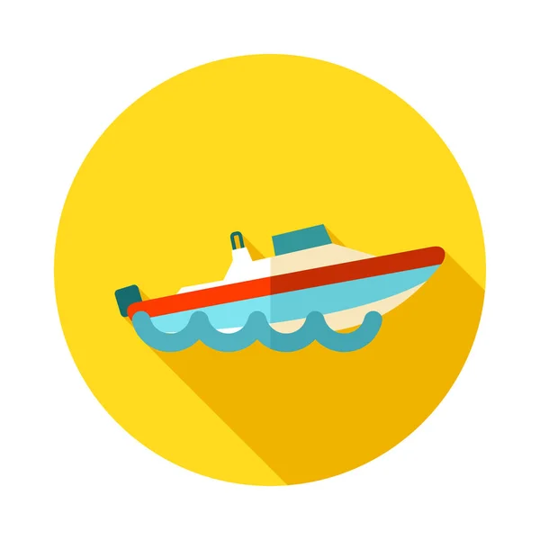 Ταχύτητα βάρκα εικονίδιο. Το καλοκαίρι. Διακοπές — Διανυσματικό Αρχείο