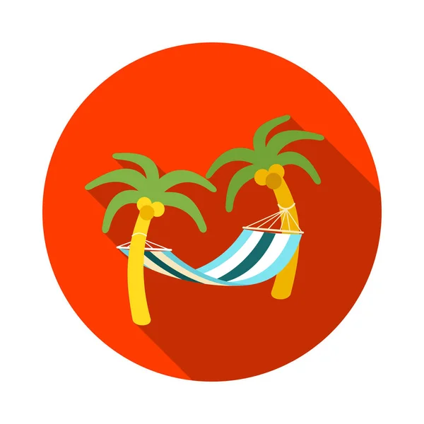 Hamak beach simgesini palmiye ağaçları ile. Tatil — Stok Vektör