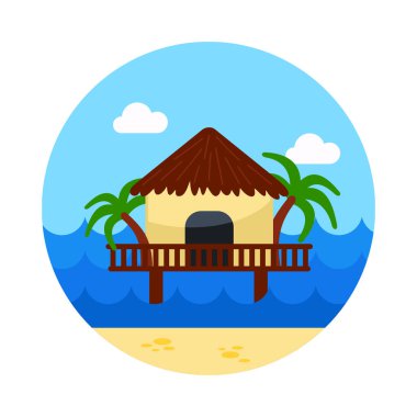 Palmiye ağaçları Icon kişilik. Yaz. Tatil