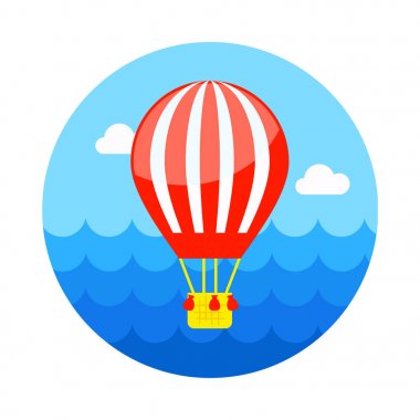 Sıcak hava balonu simgesini. Yaz. Tatil
