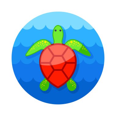 Deniz kaplumbağası simgesi. Yaz. Tatil