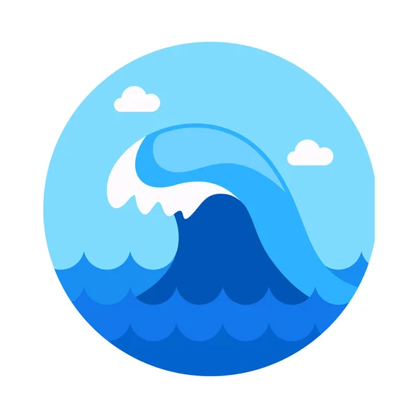 Icono de ola oceánica. Verano. Vacaciones — Vector de stock
