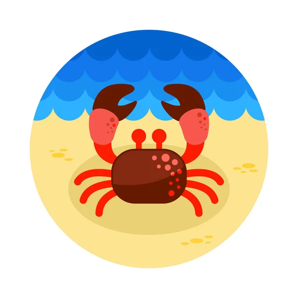 Icône de crabe. L'été. Vacances — Image vectorielle