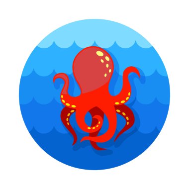 Ahtapot simgesi. Yaz. Tatil