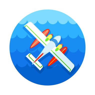 Deniz uçağı simgesi. Yaz. Tatil