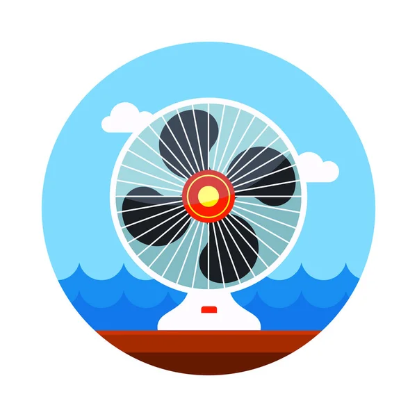 Ventilátor icon. V létě. Dovolená — Stockový vektor