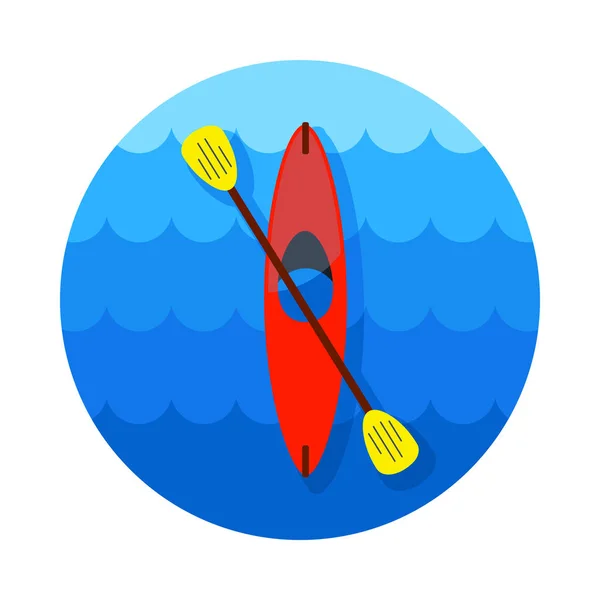 Icono de Kayak. Vector de canoa. Verano. Vacaciones — Archivo Imágenes Vectoriales