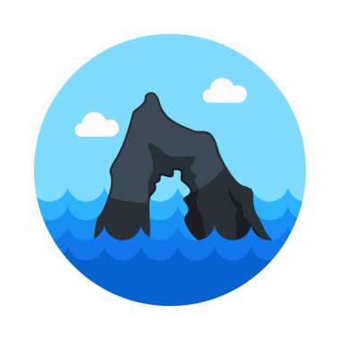 Deniz simgesi kayalarda. Yaz. Tatil