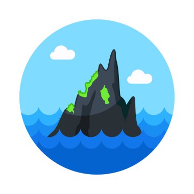 Deniz simgesi kayalarda. Yaz. Tatil