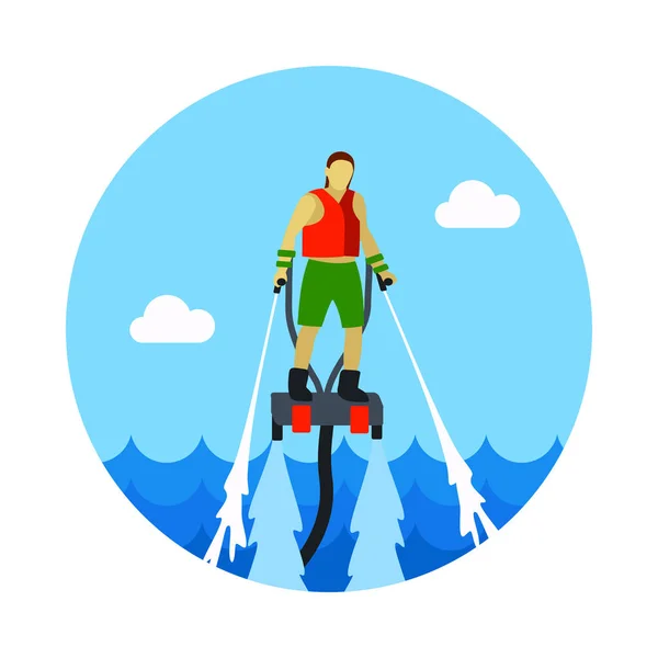FlyBoard icon. Summer. Vacation — Stock Vector