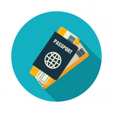 Pasaport ve bilet simgesi. Yaz. Tatil