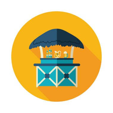 Cafe Bar bungalovlar plaj simgesini. Tatil