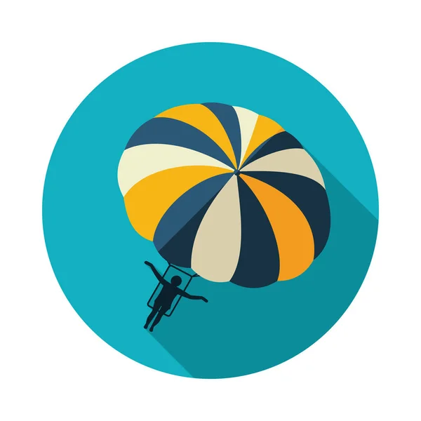 Parasailing. Summer kiting activity icon. Vacation — Stock Vector