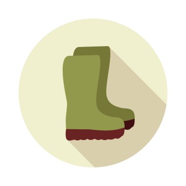 Lastik çizmeler, gumboots, wellies düz vektör simgesi