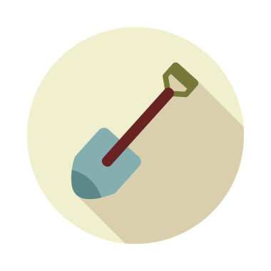 Bahçe küreği düz vektör simgesi