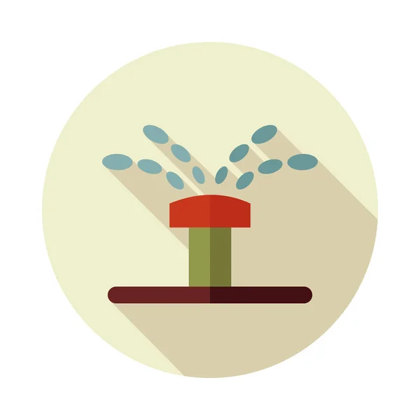 Water sprinkler, irrigation flat vector icon — Stock Vector