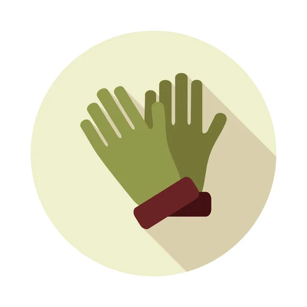 Rubber garden gloves flat vector icon — Stock Vector