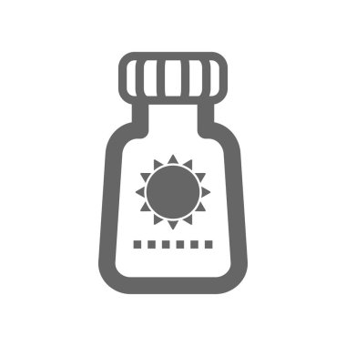 Güneş kremi anahat simgesi. Yaz. Tatil