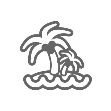 Palmiye ağaçları simgesi ile ada. Yaz. Tatil