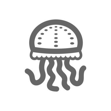 Denizanası simgesi anahat. Yaz. Tatil