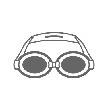 Yüzme gözlüğü anahat simgesi. Yaz. Tatil