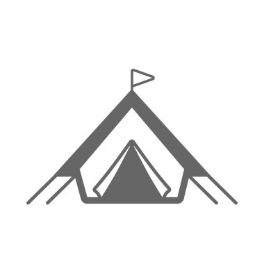 Çadır anahat simgesi. Yaz. Tatil