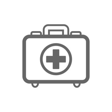 İlk yardım kiti anahat simgesi. Yaz. Tatil