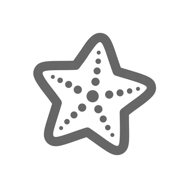 Icono del contorno de estrellas de mar. Verano. Vacaciones — Vector de stock