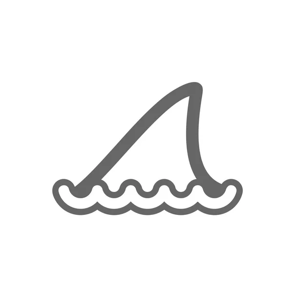 Köpekbalığı yüzgeci anahat simgesi. Yaz. Tatil — Stok Vektör