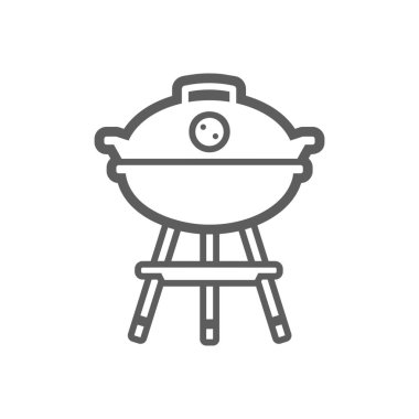 Barbekü Izgara anahat simgesi. Yaz. Tatil
