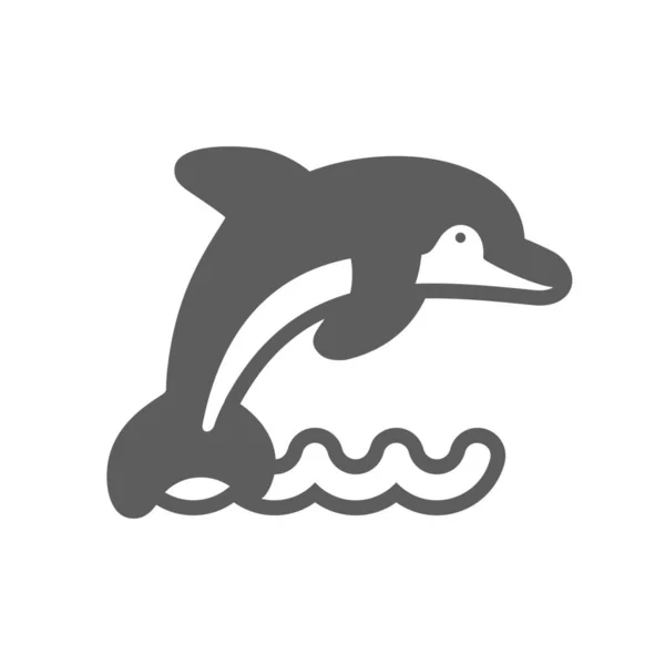 Icône de contour des dauphins. L'été. Vacances — Image vectorielle