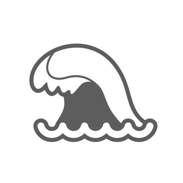 Icône de contour des vagues océaniques. L'été. Vacances — Image vectorielle