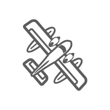 Deniz uçağı anahat simgesi. Yaz. Tatil