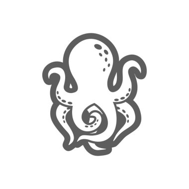 Ahtapot anahat simgesi. Yaz. Tatil