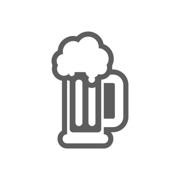 Icono de contorno de taza de cerveza. Verano. Vacaciones — Archivo Imágenes Vectoriales