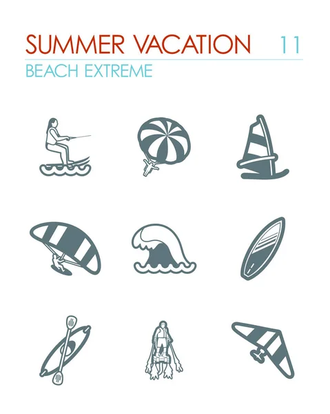 Extreme Water Sport icon set. Summer. Vacation