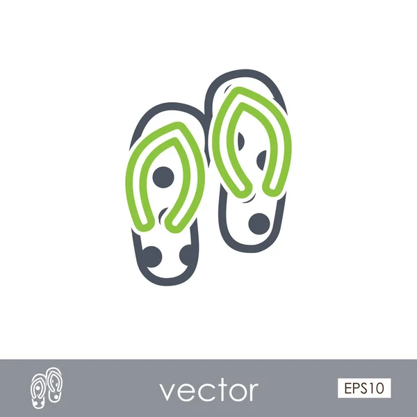 Flip Flops ícone esboço. Verão. Férias — Vetor de Stock