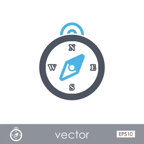 Compass outline icon. Summer. Marine — Stock Vector