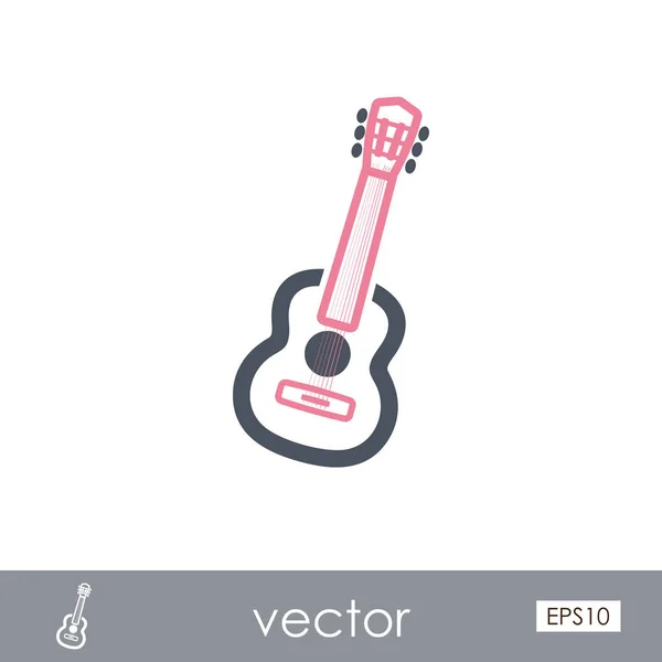 Icono del contorno de Guitar Beach. Verano. Vacaciones — Vector de stock