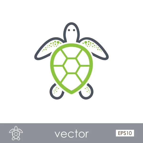 Icono del contorno de tortuga marina. Verano. Vacaciones — Vector de stock