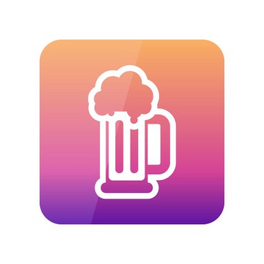 Bira bardağı anahat simgesi. Yaz. Tatil