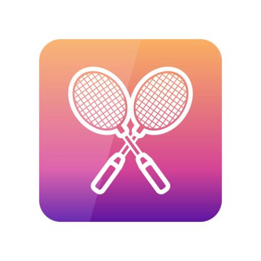 Badminton Raket anahat simgesi. Yaz. Tatil