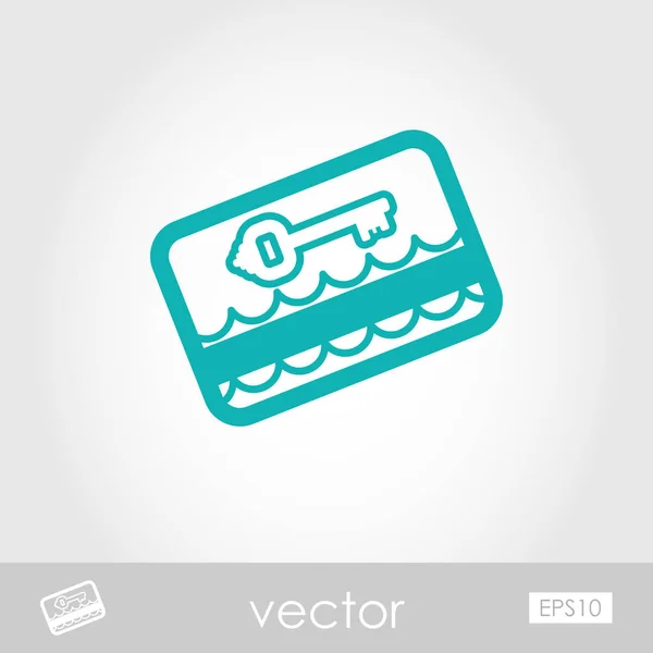 Icono del contorno de la tarjeta electrónica. Verano. Vacaciones — Vector de stock
