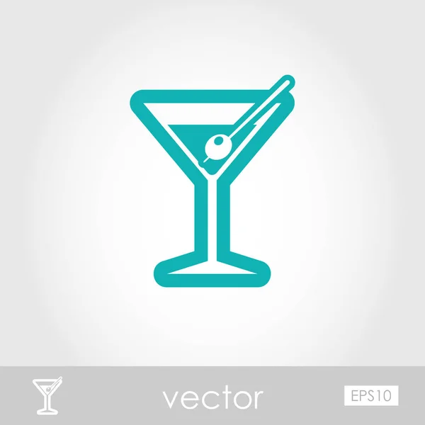 Martini. Cocktail-Umriss-Symbol. Sommer. Urlaub — Stockvektor