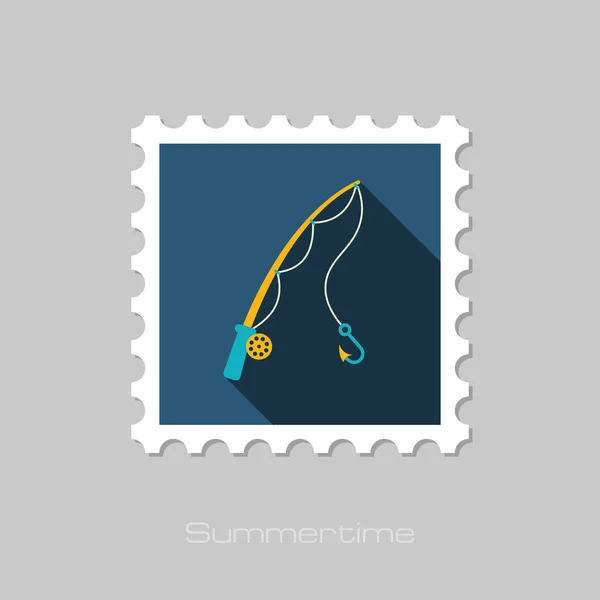 Stempel van de hengel. Zomer. Vakantie — Stockvector