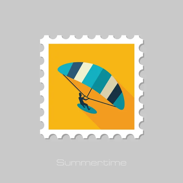 风筝寄宿。风筝冲浪邮票。度假 — 图库矢量图片