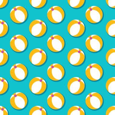 Yaz plaj topu ile vektör seamless modeli